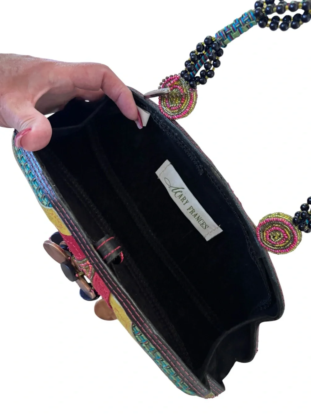 Mary Frances Multicolor Beaded Floral Sequined Handbag. NWOT - Picture 9 of 9